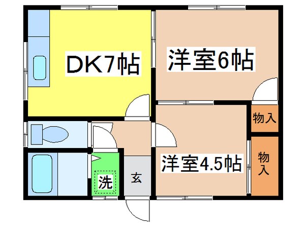 大西アパートの物件間取画像